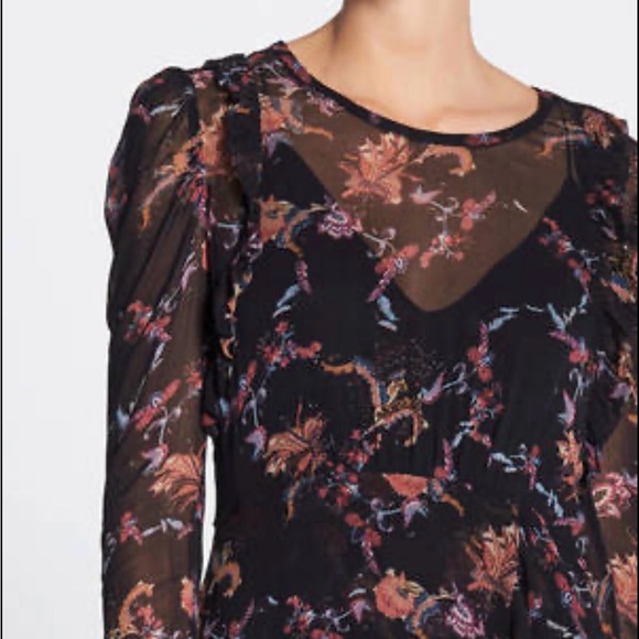 IRO Loxie floral print chiffon mini ruffle dress - Picture 5 of 10